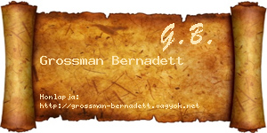 Grossman Bernadett névjegykártya