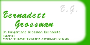 bernadett grossman business card